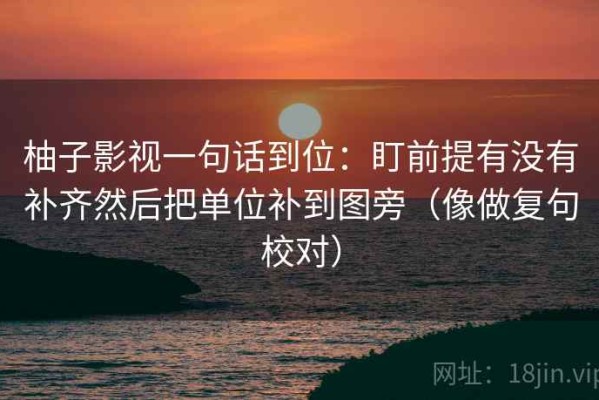 柚子影视一句话到位：盯前提有没有补齐然后把单位补到图旁（像做复句校对）
