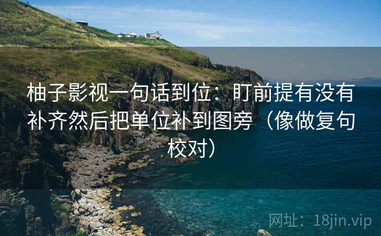 柚子影视一句话到位：盯前提有没有补齐然后把单位补到图旁（像做复句校对）